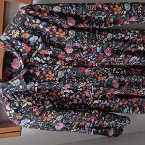 Tea length floral print dress 100% cotton